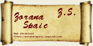 Zorana Spaić vizit kartica